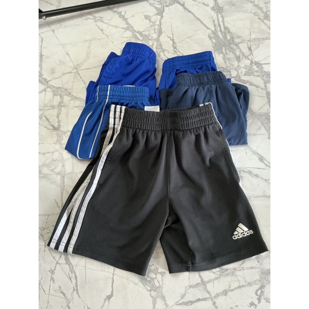 Boys Athletic Shorts Lot of 5 Size 7-8 adidas Under Armour mix Blue Black